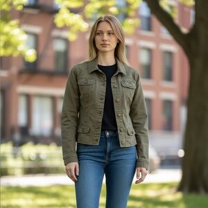 For Joseph Olive Green Jean Jacket